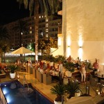 Feliz hotel patio night